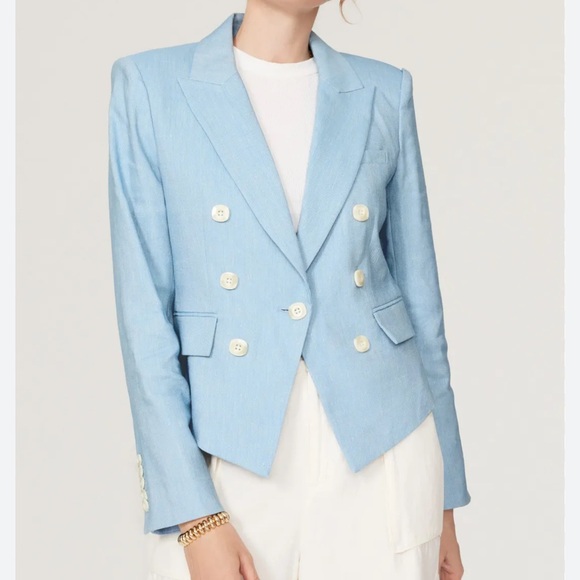 Veronica Beard Diego Blue Linen Dickey Jacket NWOT - Picture 4 of 13